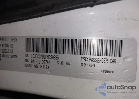 2015 Chrysler 200 Limited from USA, damaged, VIN 1C3CCCAB0FN690385